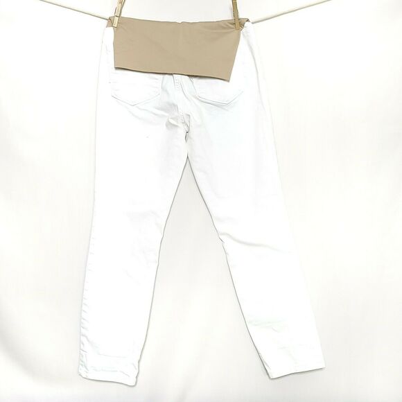 Ann Taylor Loft Maternity Jeans SZ 6 White Full Belly Panel Skinny - Picture 1 of 7